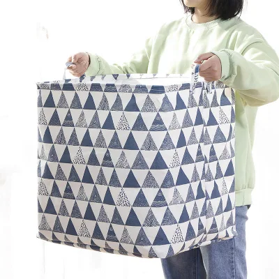Big Mac Foldable Large Capacity Cotton Linen Dirty Clothes Storage Basket Fabric