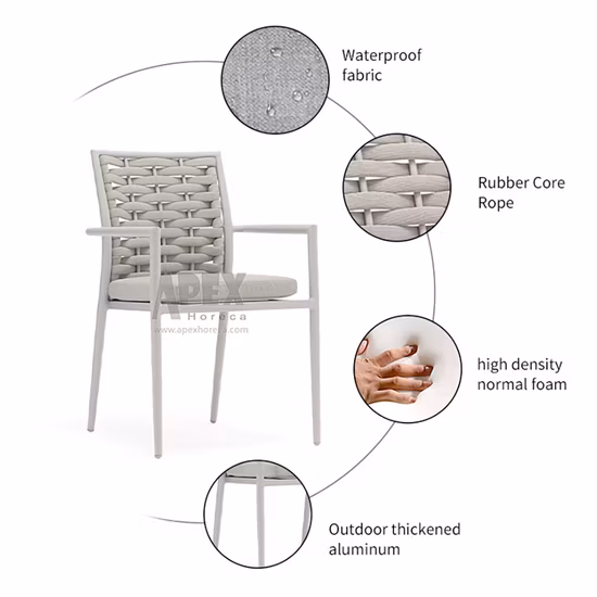 Rattan Rope Woven Modern Home Outdoor Chair Dining Table Set Garden Hotel Living Room Furniture